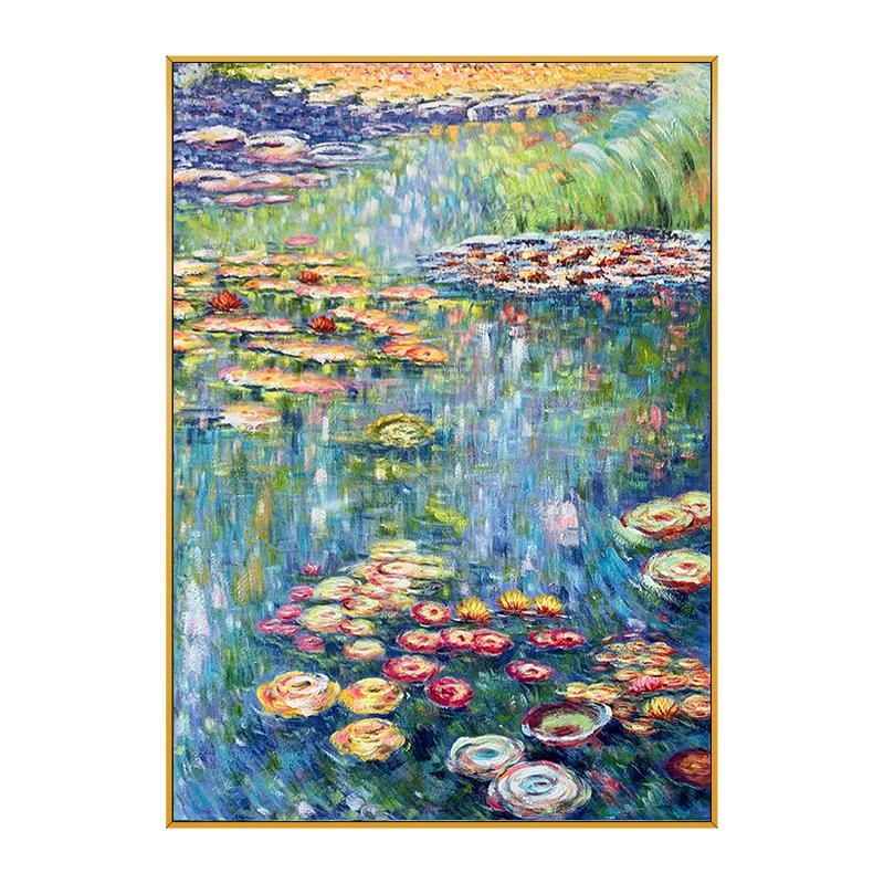 ゴッホ＆モネ 風景油絵 - 手描きの額装アート