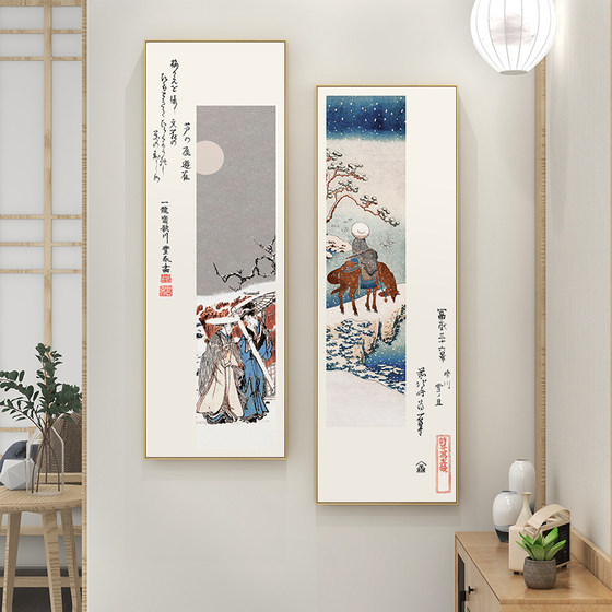 日式禅意风景玄关挂画浮世绘仕女餐厅饭厅壁画居酒屋茶室装饰画