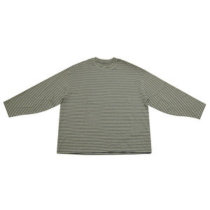 
GoodNorth retro contrast striped t-shirts for men and women long-sleeved tops 2025 new loose round neck bottoming shirts