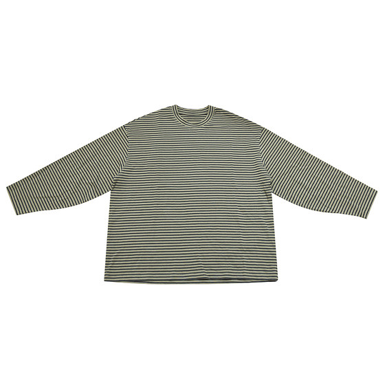 
GoodNorth retro contrast striped t-shirts for men and women long-sleeved tops 2025 new loose round neck bottoming shirts