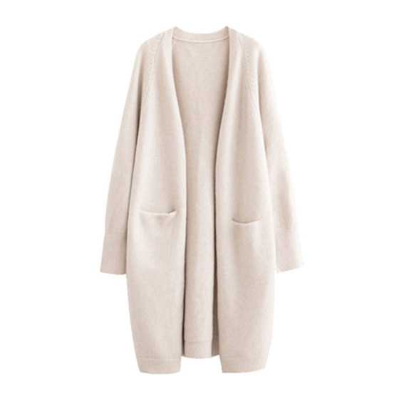 2025 new sweater jacket for women Korean style loose lazy style mid-length knitted cardigan in spring and autumn thickened outside wear