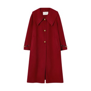 
[100% double-sided woolen wool coat] MSLAN mid-length large lapel waist woolen coat MEDV3309
