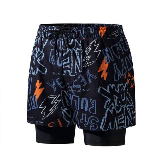 
Men's double-layer swimming trunks for hot springs are loose and anti-embarrassing and relaxing plus large size simple quick-drying and breathable beach swimming