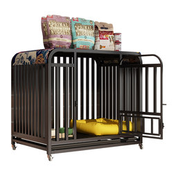 Dog cage for medium and large dogs with integrated toilet and removable