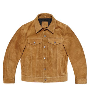 
Japanese version of the third generation improved denim! Retro suede thick sheepskin leather jacket men’s slim leather jacket