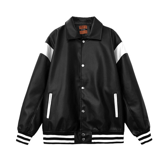 
MRCYC Sexy Leather Jacket Men's Baseball Suit Spring New Trendy Motorcycle Jacket Korean Loose Top