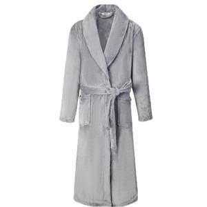 Coral velvet sleeping robe men in winter plus velvet folding couple pajamas flange bathrobe women middle long middle thick yukata