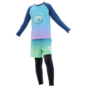 Children's swimsuits, boys split swimsuits, boys, medium-sized children's long-sleeved trousers, sun protection 2025 new suit double layer