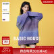 Basic House/百家好韩系渐变色毛衣秋冬新款宽松套头针织上衣2024