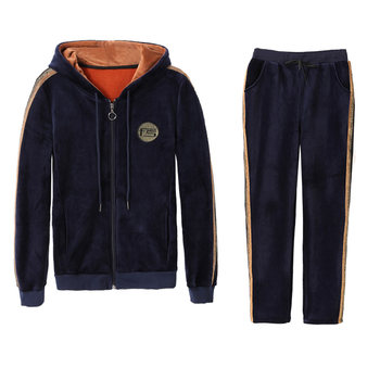 
Middle-aged winter leisure style sports suit plus velvet thickened