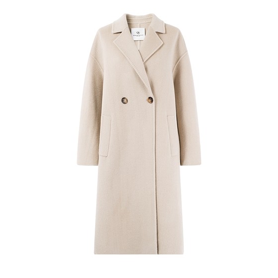 
Qiushui Yiren 100% wool temperament coat 2025 winter new women's straight mid-length blazer