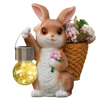 Cute rabbit flower pot solar lamp

