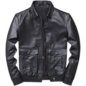 
Flight Suit Leather Jacket Men's A2 Genuine Leather Jacket Men's Top Layer Calf Leather Lapel Leather Jacket Fashion Large Size Leather Jacket Trendy
