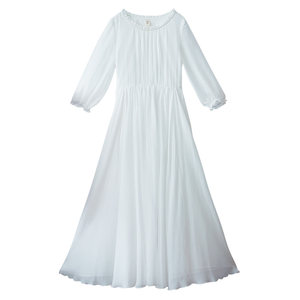 
[158 yuan area] White dress for women summer 2025 new style chiffon long skirt high waist skirt fairy