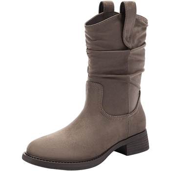 Hot-wind brown western cowboy boots pile boots