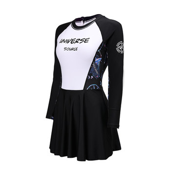 Zhuke high elastic women's one-piece short-sleeved skirt swimsuit women