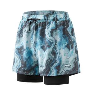 Hongxing Erke Swimming Bottoms Men's Double Layer Five-Point Anti-Awkward Loose Quick-Drying Holiday Beach Pants Soaking Hot Spring Swimming Bottoms