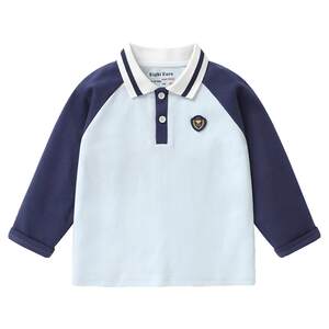 
Right European boy base POLO shirt rabos sleeve girls long-sleeved T-shirt Spring and Autumn new children's clothing pure cotton children's inner wear