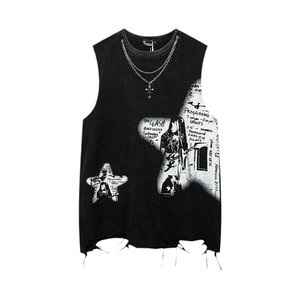 Noonoz American high street VIBE is a naked pornographic sleeveless T -shirt men in summer European and American hip -hop INS pure cotton sweat vest