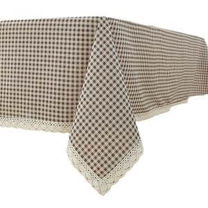 
No-wash, waterproof, oil-proof, anti-scalding lattice rectangular desk kindergarten coffee table round table cloth cotton linen cloth dining table