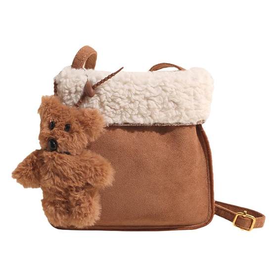 
Maillard lamb fur plush velvet bag for women 2025 new autumn and winter furry small bag crossbody mobile phone bag