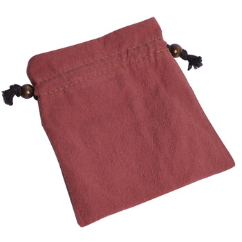 Pure cotton bead bag bracelet with drawstring double layer