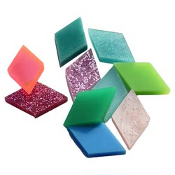 Diamond shaped acrylic mosaic colored plexiglass