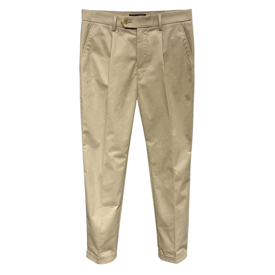 
DH original spring and autumn men's micro-stretch cotton ammonia small feet solid color casual pants micro-conical khaki rolled trousers