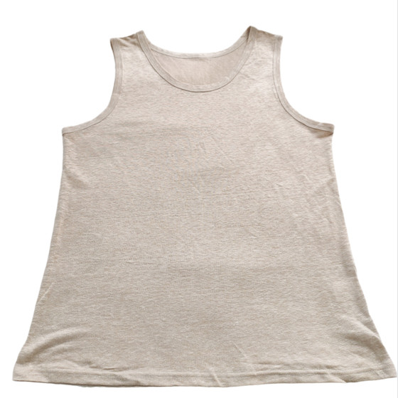 Men's 100% hemp vest, solid color, comfortable, loose, sweat-absorbing and breathable, student father, grandpa, old man underwear