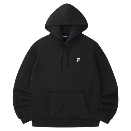 
FILA FUSION Fila trendy brand couple hooded sweatshirt for women 2025 autumn new plus velvet solid color top for men