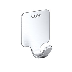 Stainless steel hook 304 strong adhesive no punching kitchen bathroom door behind the wall seamless adhesive hook load-bearing