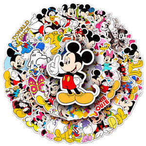 
100 Mickey Mouse Stickers Classic Animation Mickey Minnie Cute Cartoon Pattern Decorative Small Stickers Refrigerator Flatbed Guitar Mobile Skateboard Trolley Case Notebook Bicycle Waterproof Stickers