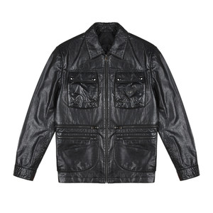 
Reddy Boer men's genuine leather leather jacket spring and autumn new cowhide leather hunting style lapel multi-bag leather jacket men