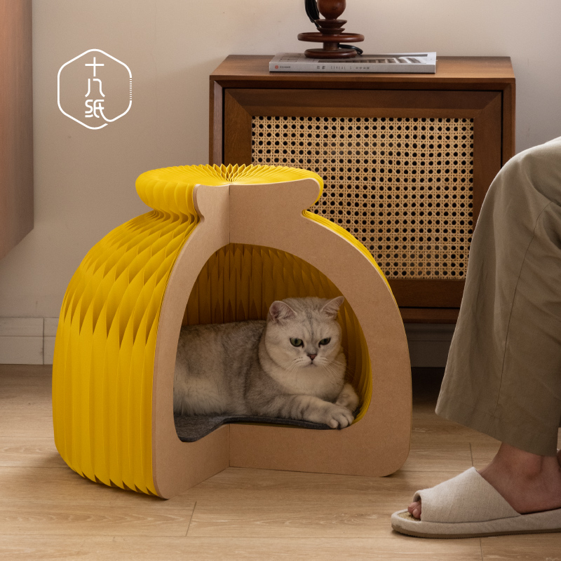 十八纸猫窝创意封闭式猫咪帐篷四季通用可拆洗冬季保暖网红猫房子