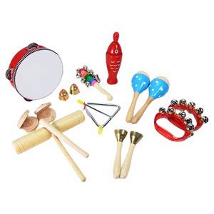 
Orff percussion instruments full set of children's kindergarten music class professional teaching aids seven-piece set of primary school students wooden fish