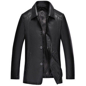 2024 new Haining leather leather coat male jacket middle -aged and old short lapel sheep leather men middle -aged leather jacket