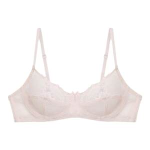 
French sexy lingerie women's pure transparent bra set thin European and American lace pink underwear ultra-thin bra