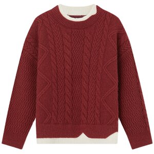 
Duoduo Boy Fake Two-Piece Sweater 2025 Autumn and Winter New Retro Pullover Children's Sweater Boy Knitted Sweater