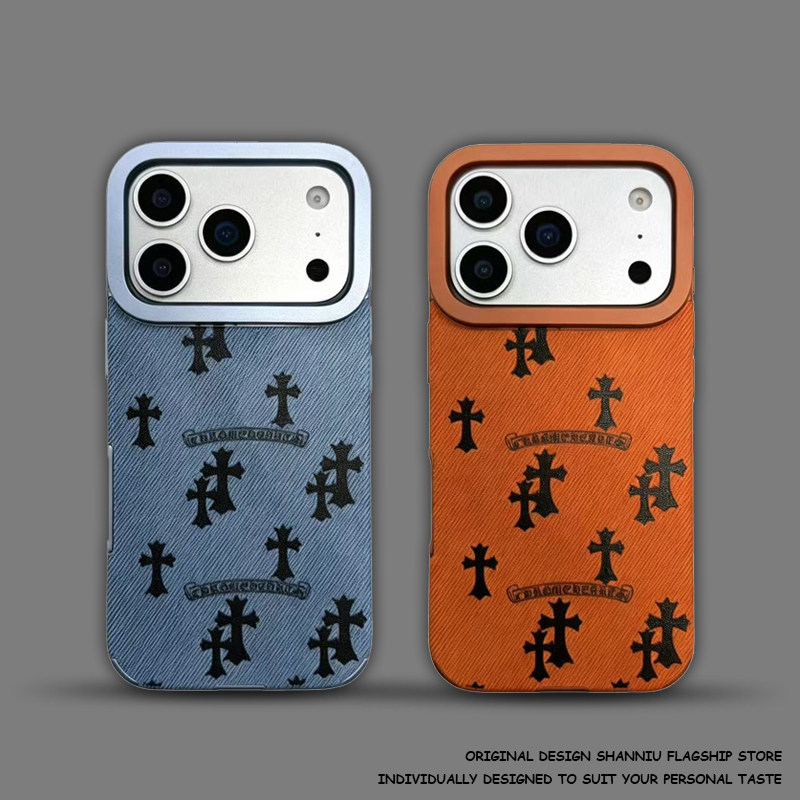 Chrome Hearts Cross Pattern Phone Case for /16/15 Pro Max Phone Case for iPhone 17, 16, 15, 14 and 13