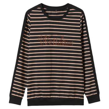 Women's non-pilling and non-fading pure cotton long-sleeved top