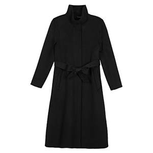 Sdeer San Dio winter women's casual stand collar waist-length mid-length golden wool coat S20481801