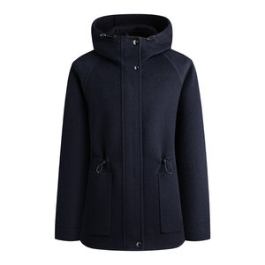 
Navigare Italian small sailing mid-length pure wool coat for women 2025 autumn and winter new hooded jacket