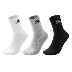 
Kalmei socks men's 10A antibacterial and deodorant pure sports towel bottom sweat-absorbent breathable mid-tube cotton socks thin long socks