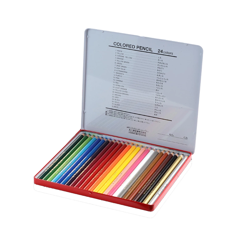 日本UNI三菱880油性彩色铅笔水溶性铁盒装24色36色72色100色彩铅专业可