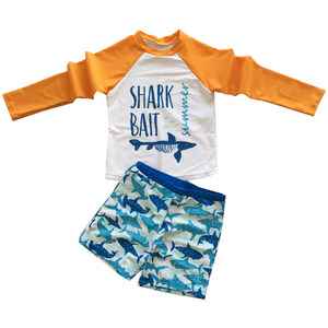 Exit Japanese children's swimsuit long -sleeved sunscreen shorts split set suits