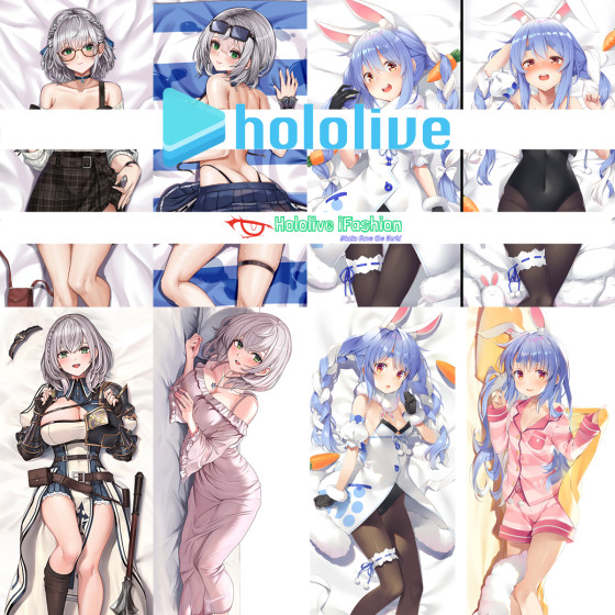 Hololive 兔田佩克拉 白银诺艾尔 Vtuber 等身抱枕定制人形抱枕套