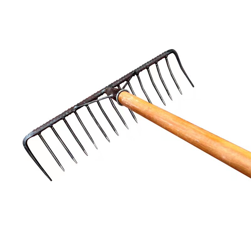 Râteau De Jardin En Acier Au Manganèse Robuste - Outil De Désherbage Et Déchaumage 6 Dents - Râteau Métal Durable Pour Terre Et Pelouse