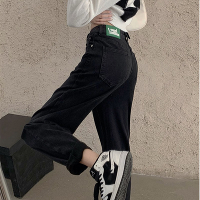 taobao agent Tide, sexy autumn black colored jeans, 2023 collection, suitable for teen, high waist