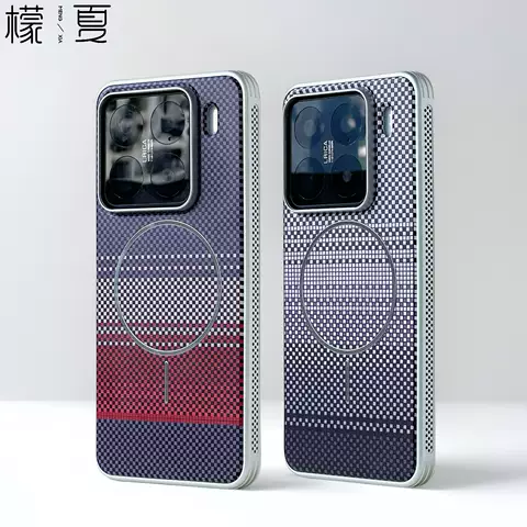 Geometric Checkered Purple Red Silver MagSafe Matte Carbon Fiber Stripes Phone Case for 15