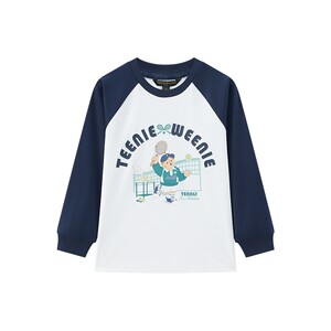 
TeenieWeenie Kids 25-year-old boys' college style printed raglan long-sleeved T-shirt bottoming shirt